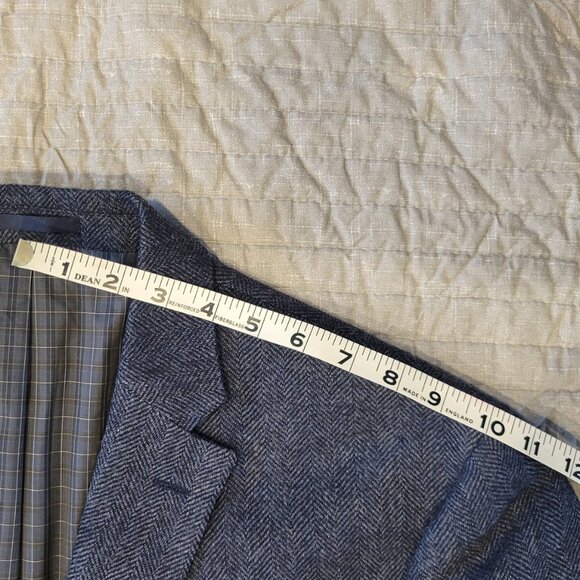 Jos A Bank, 1905 Collection Taylored Sport Coat, Navy Herringbone, 44 Long - Picture 6 of 9